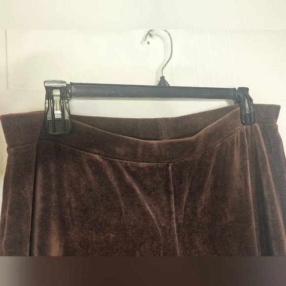 Charter Club Woman Plus Brown Velvet Wide Leg Athleisure Pull On Pants 0X EUC - Picture 3 of 10